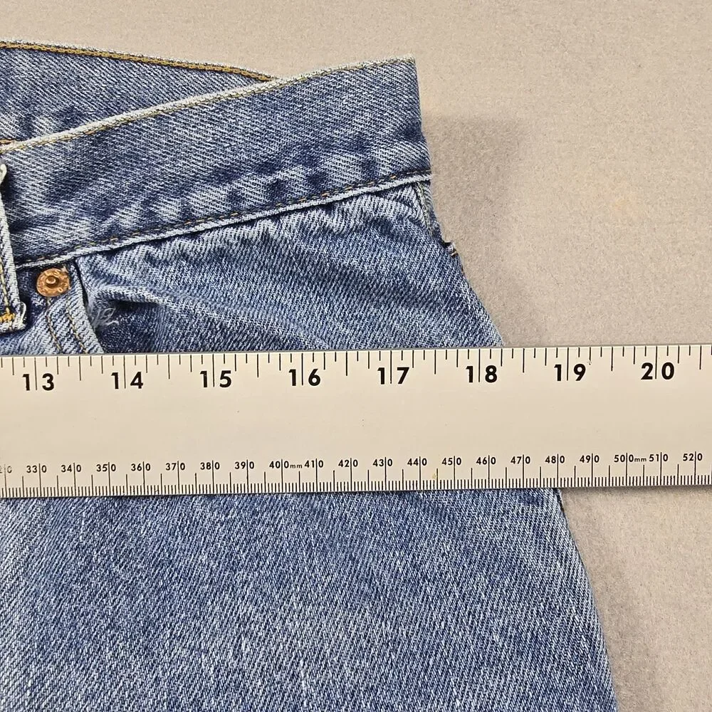 Levi's Mens 36x32 Blue Jeans 505‎ Regular Fit Straight Leg Medium Wash Denim